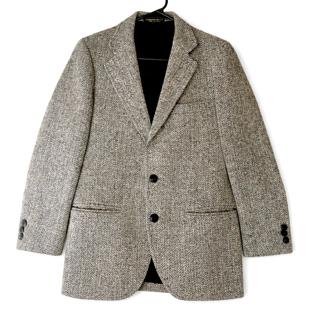 Vintage Adams Row Harris Tweed Blazer S Handwoven 100% Scottish Wool Classic